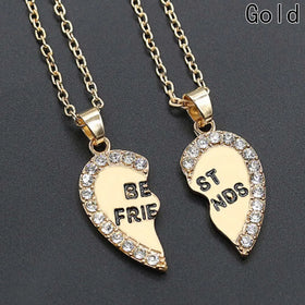 1 Pair Half Love Heart Rhinestone Pendant